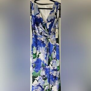 Eliza J Floral Blue and White Maxi Dress